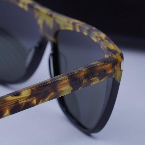 Saint Laurent SL1 010 Square Sunglasses - Havana/Black/Grey - Picture 4 of 12